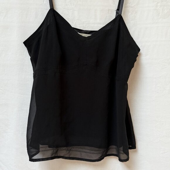 90s Y2K Vintage Express Cami Top Womens Small Black Chiffon Whimsy Sheer Fairy - Picture 2 of 11
